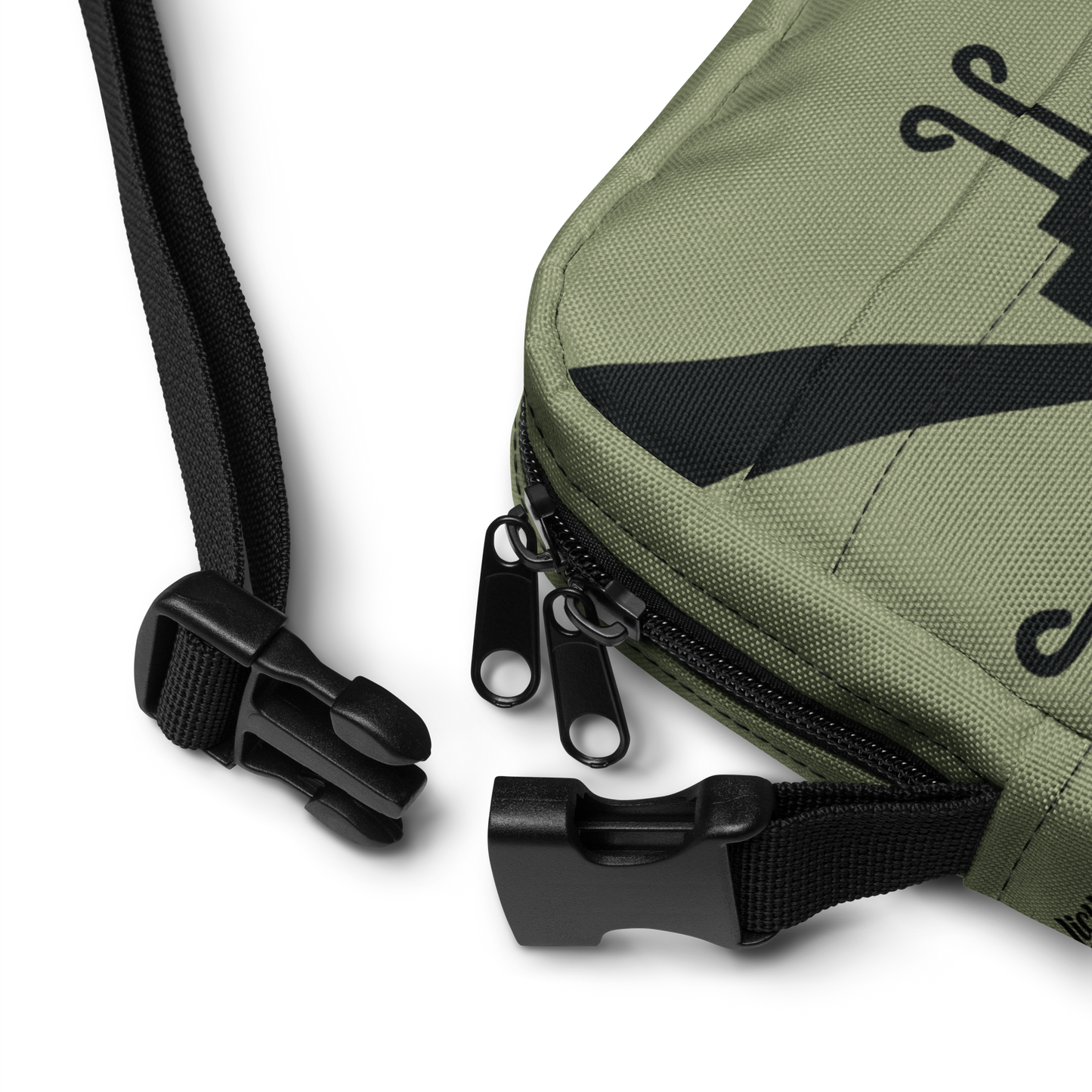 Nahui Papalotl or Hunab Ku (Olive Green & Black) - Unisex Crossbody Bag