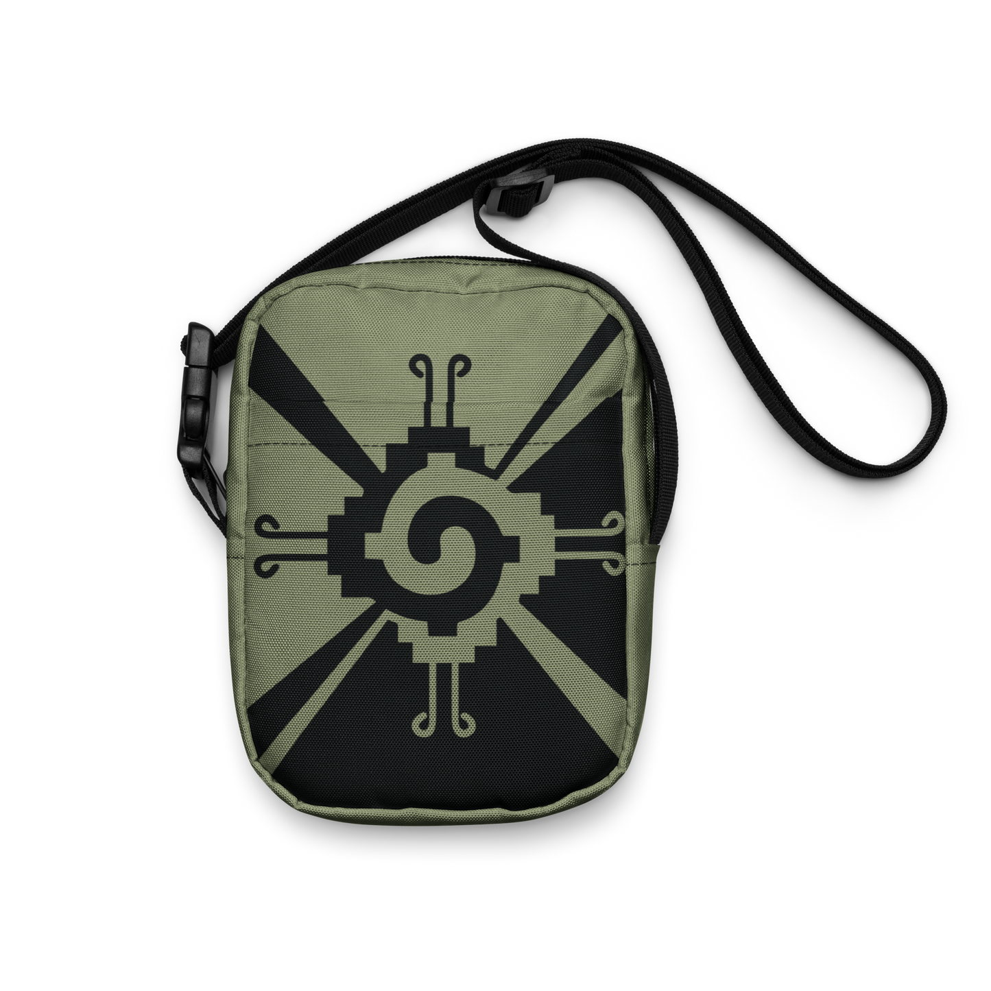 Nahui Papalotl or Hunab Ku (Olive Green & Black) - Unisex Crossbody Bag
