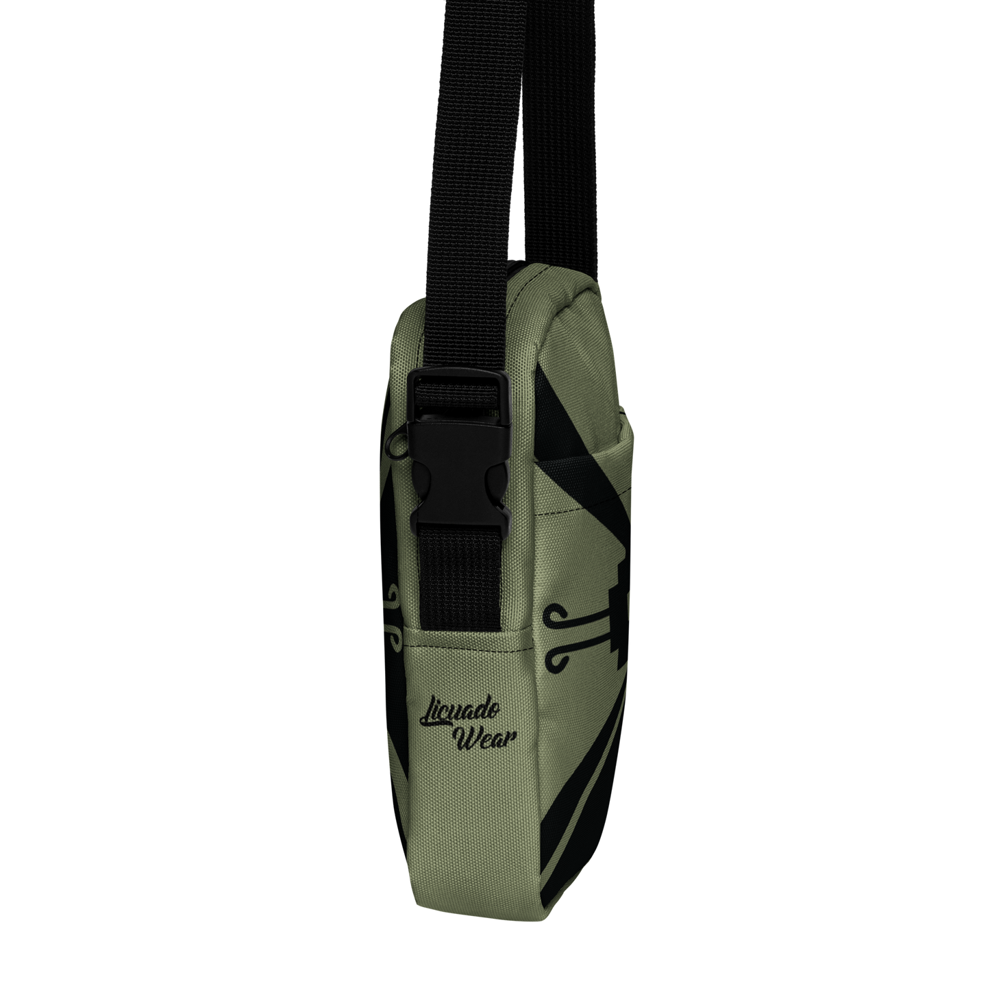 Nahui Papalotl or Hunab Ku (Olive Green & Black) - Unisex Crossbody Bag