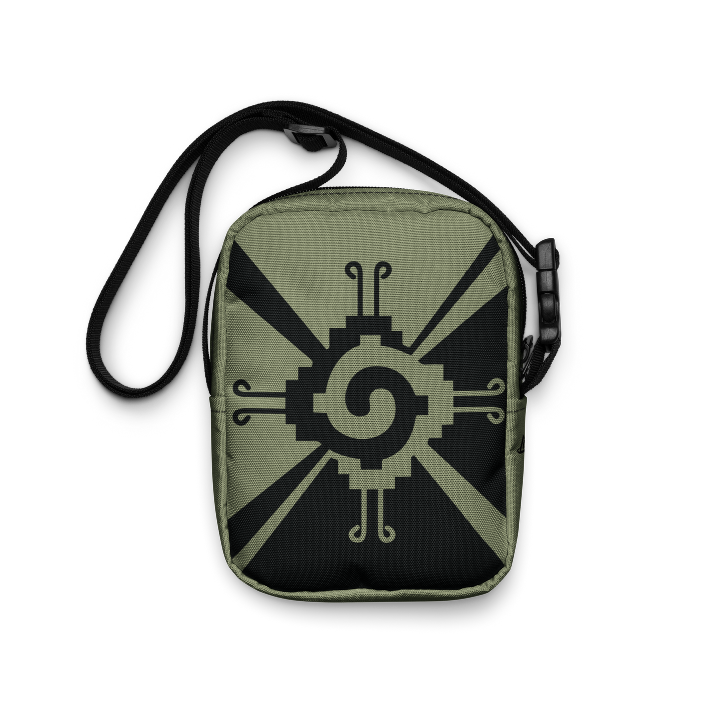 Nahui Papalotl or Hunab Ku (Olive Green & Black) - Unisex Crossbody Bag