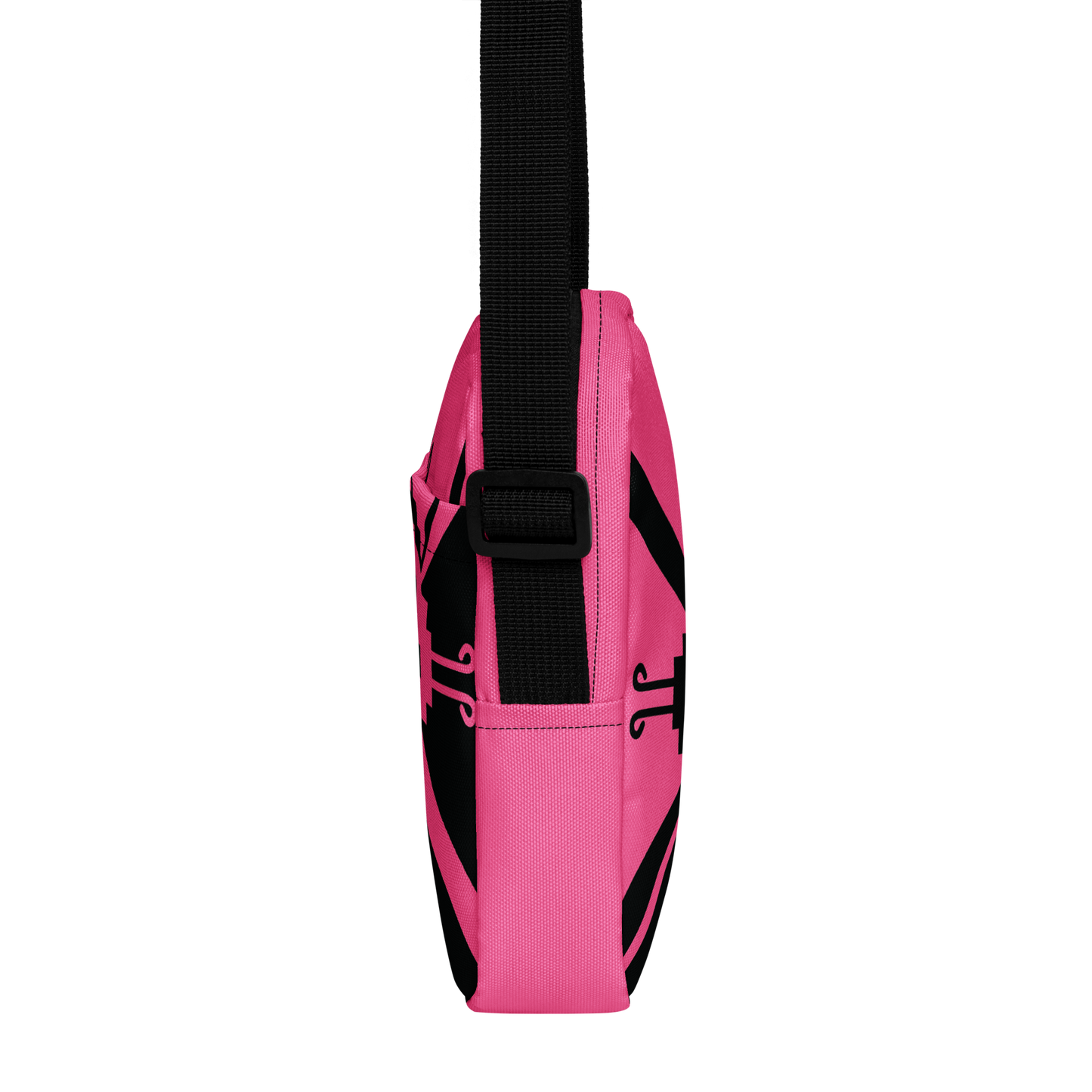 Nahui Papalotl or Hunab Ku (Pink & Black) - Unisex Crossbody Bag