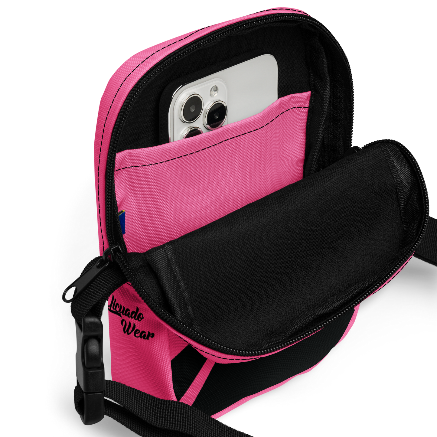 Nahui Papalotl or Hunab Ku (Pink & Black) - Unisex Crossbody Bag