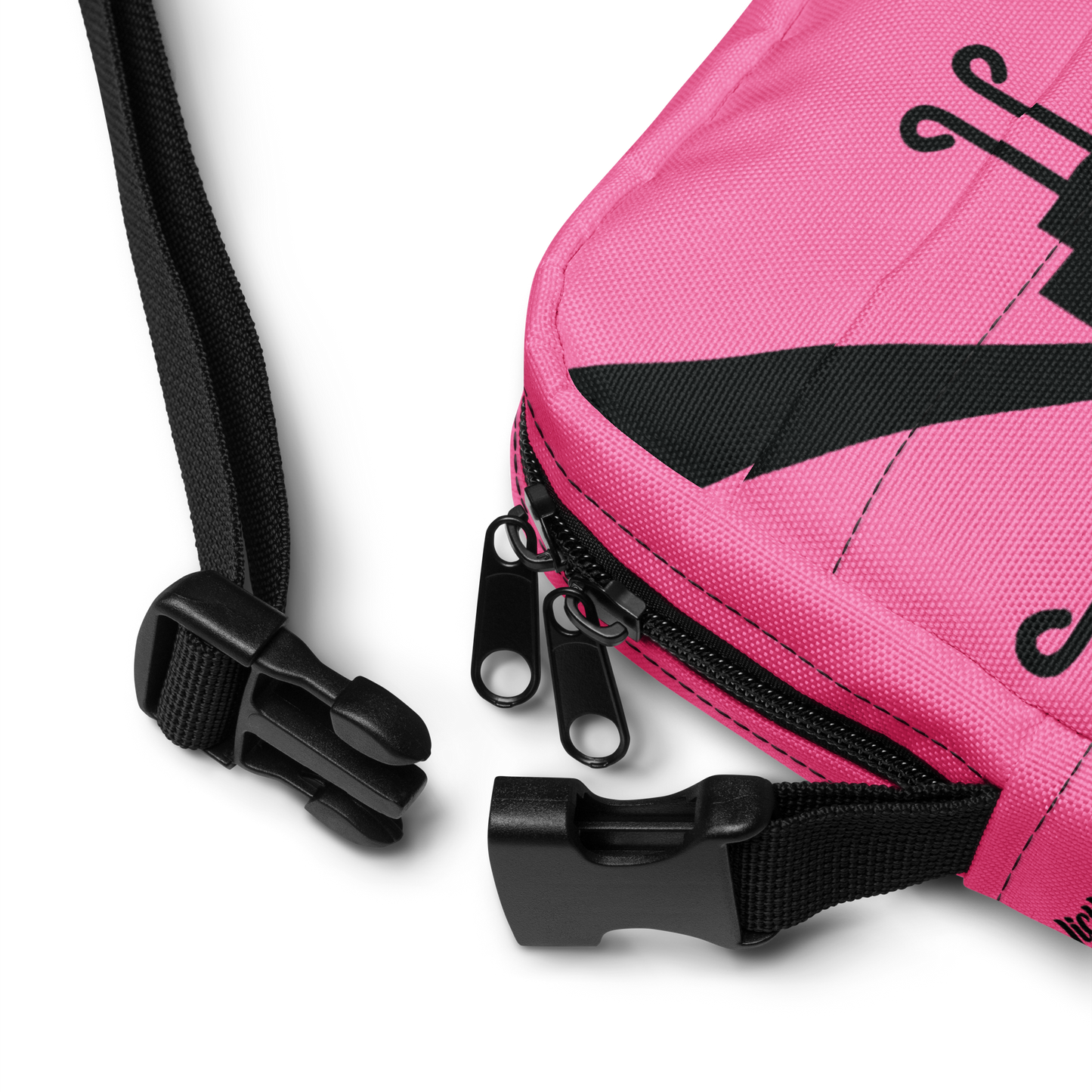 Nahui Papalotl or Hunab Ku (Pink & Black) - Unisex Crossbody Bag