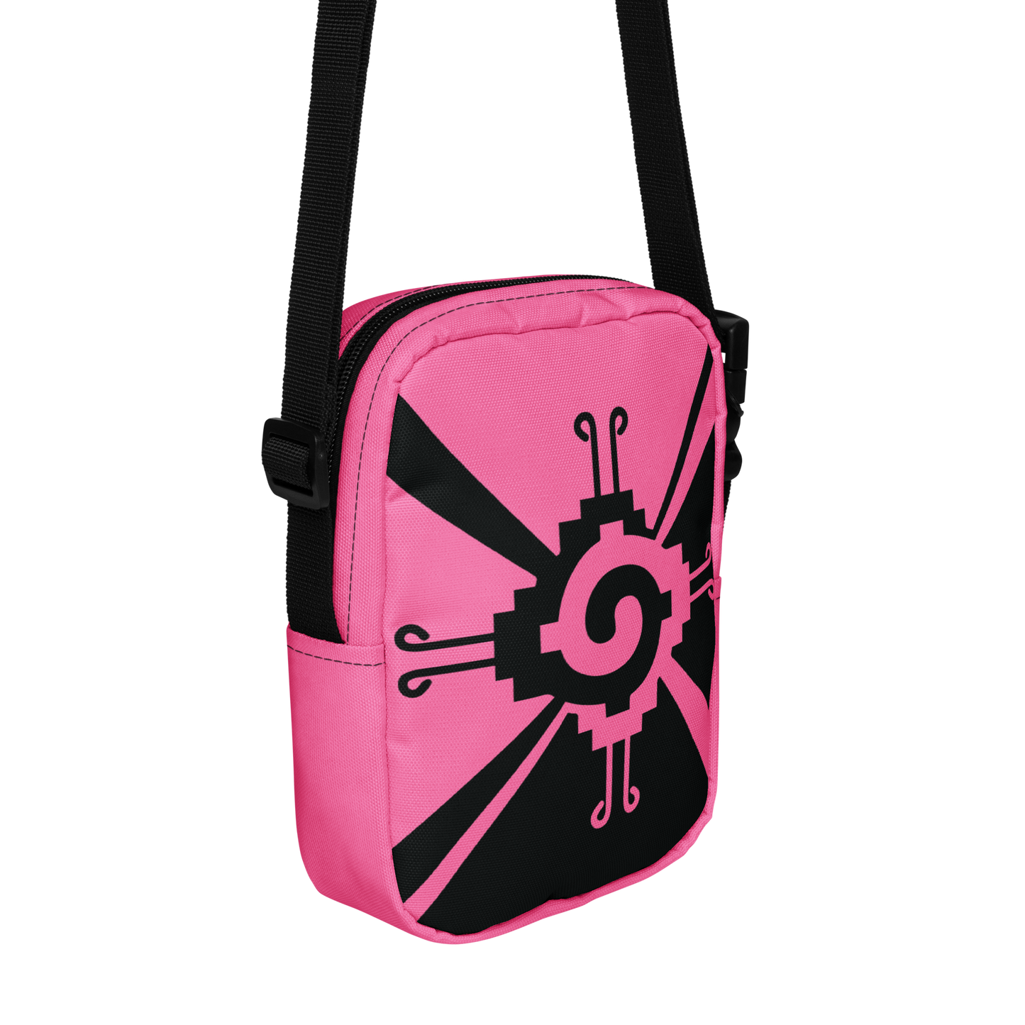 Nahui Papalotl or Hunab Ku (Pink & Black) - Unisex Crossbody Bag