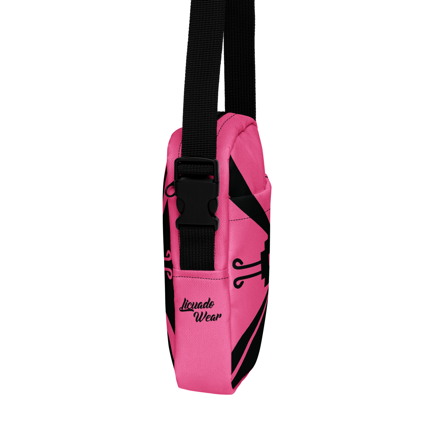 Nahui Papalotl or Hunab Ku (Pink & Black) - Unisex Crossbody Bag