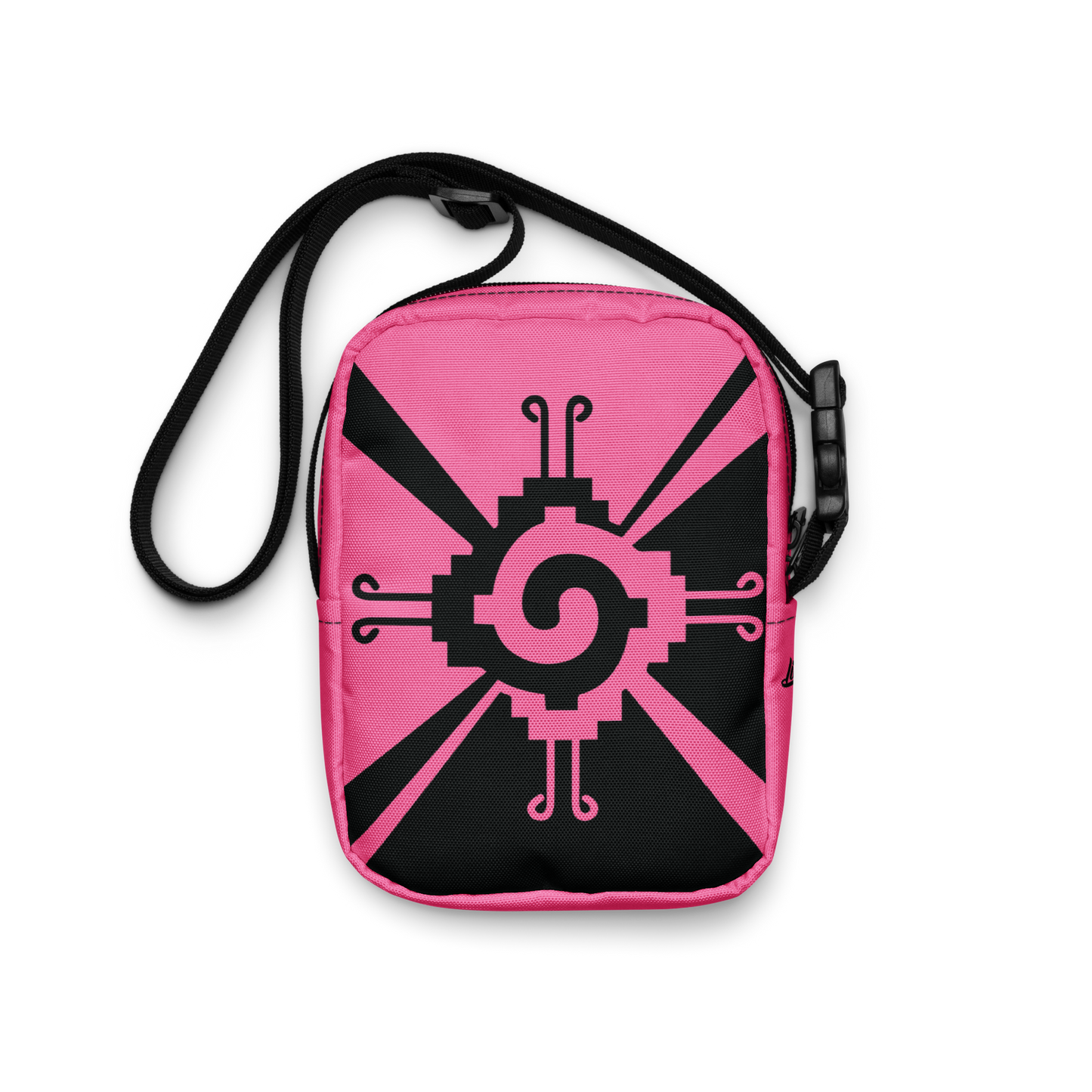 Nahui Papalotl or Hunab Ku (Pink & Black) - Unisex Crossbody Bag