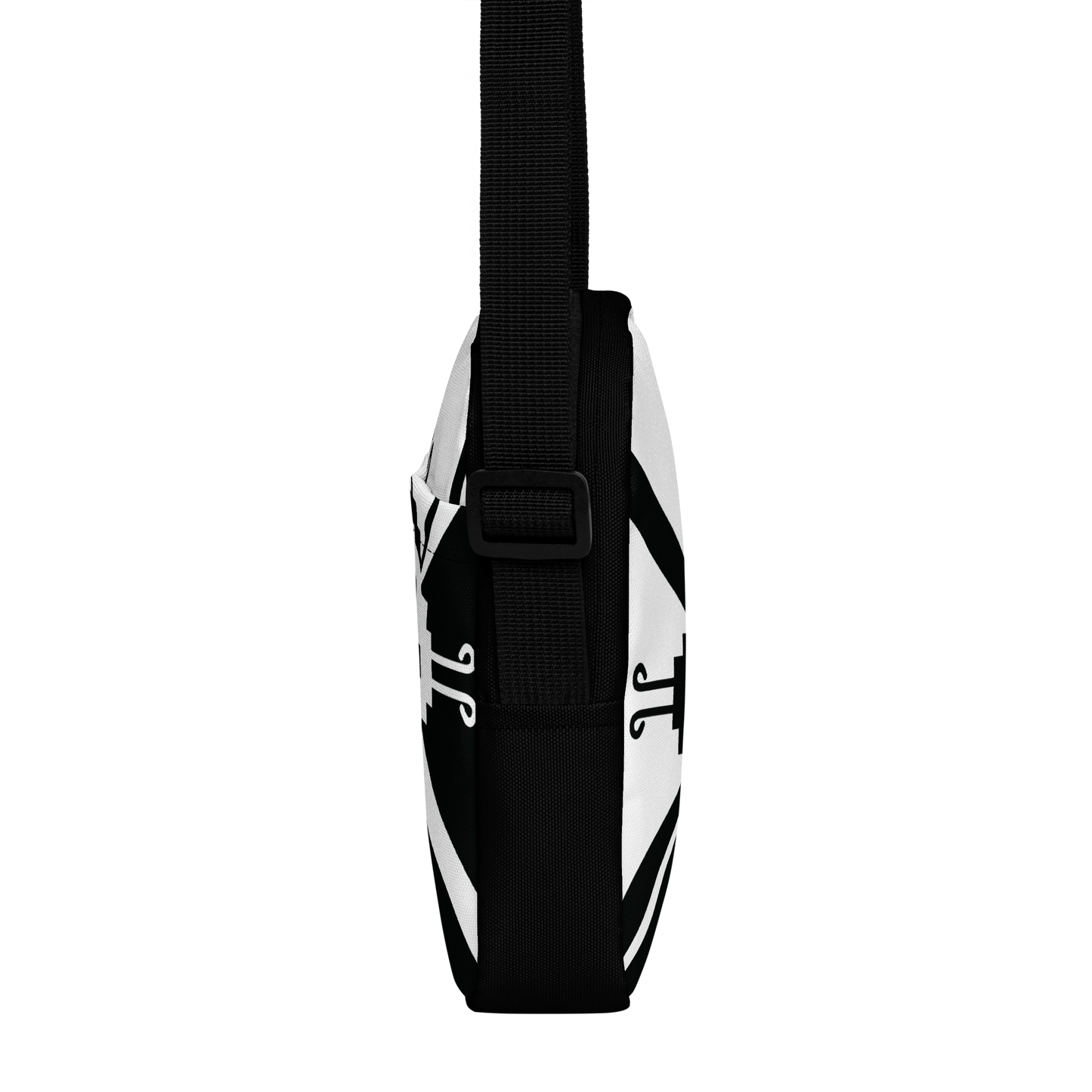 Nahui Papalotl or Hunab Ku (White & Black) - Unisex Crossbody Bag