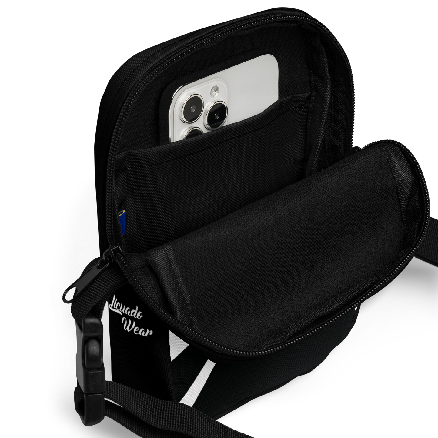 Nahui Papalotl or Hunab Ku (White & Black) - Unisex Crossbody Bag
