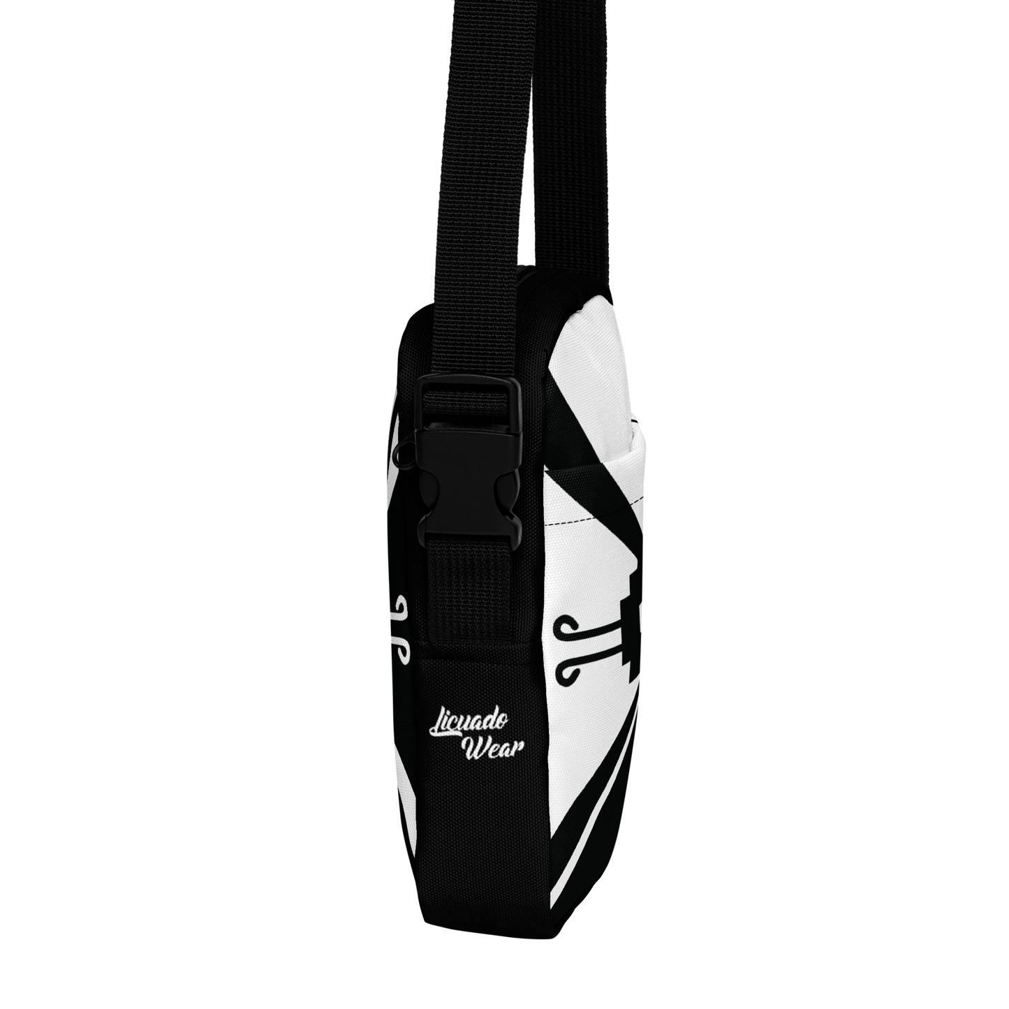 Nahui Papalotl or Hunab Ku (White & Black) - Unisex Crossbody Bag