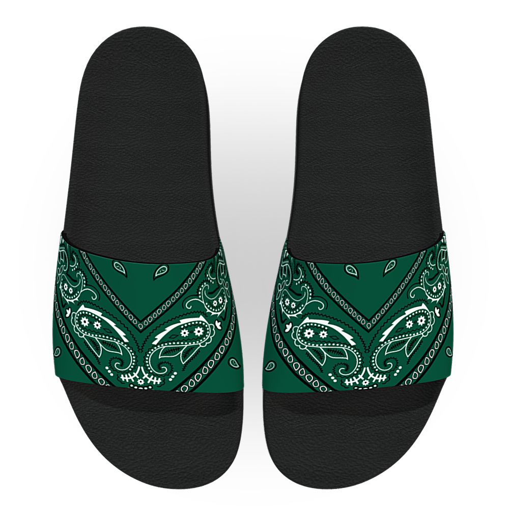 Oakland Green Bandana - Unisex Slide Sandal