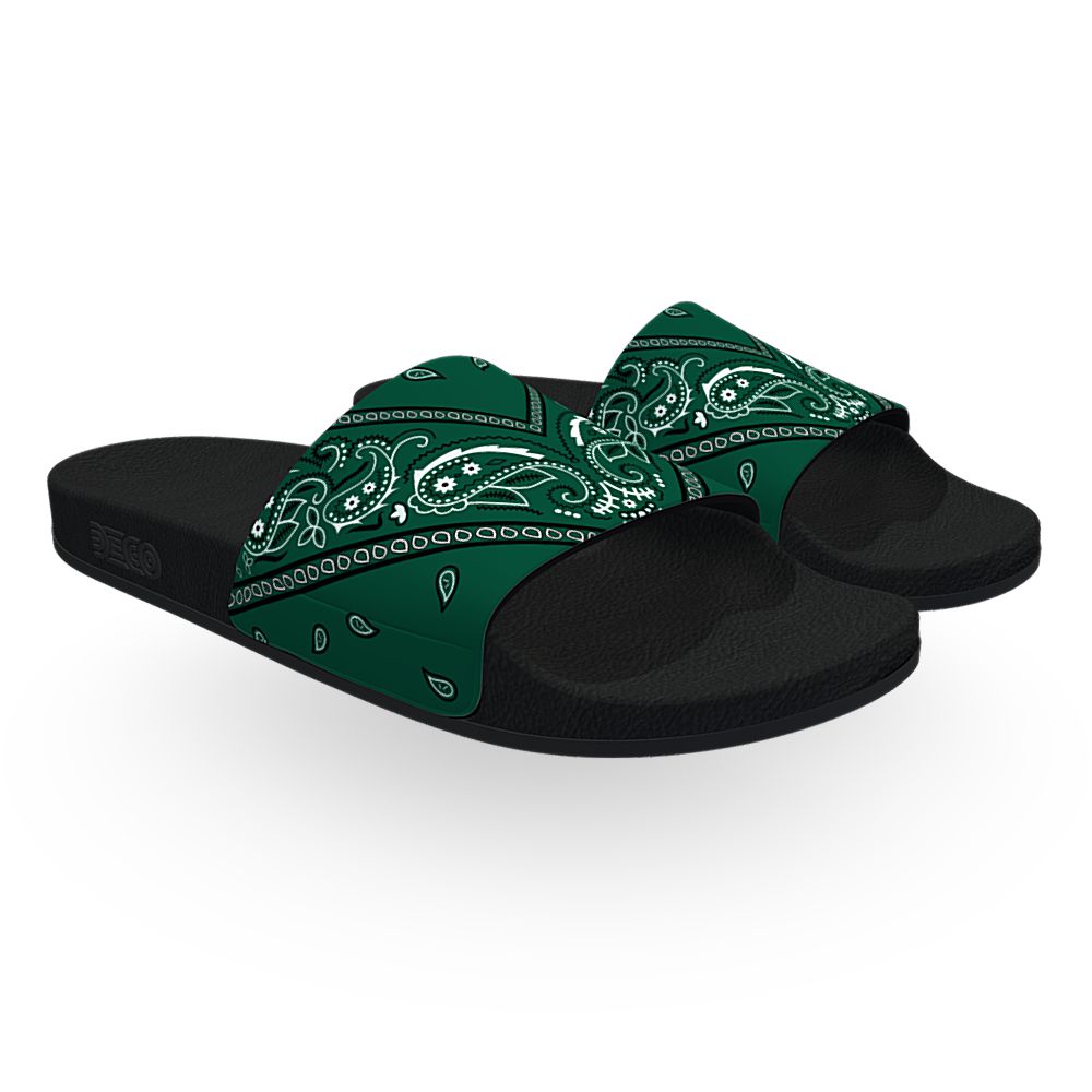 Oakland Green Bandana - Unisex Slide Sandal