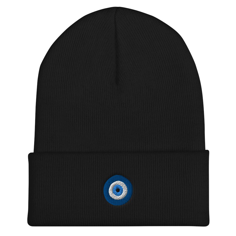 Ojo (Evil Eye) - Embroidered Cuffed Beanie