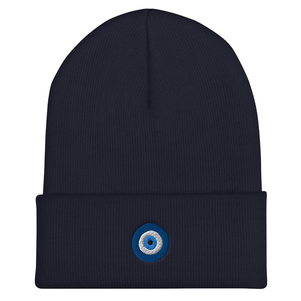 Ojo (Evil Eye) - Embroidered Cuffed Beanie