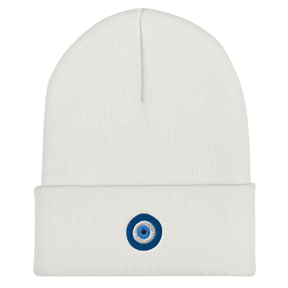Ojo (Evil Eye) - Embroidered Cuffed Beanie