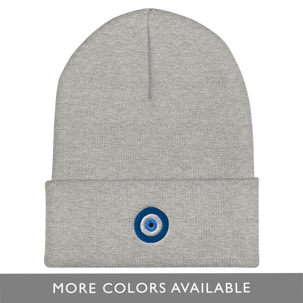 Ojo (Evil Eye) - Embroidered Cuffed Beanie