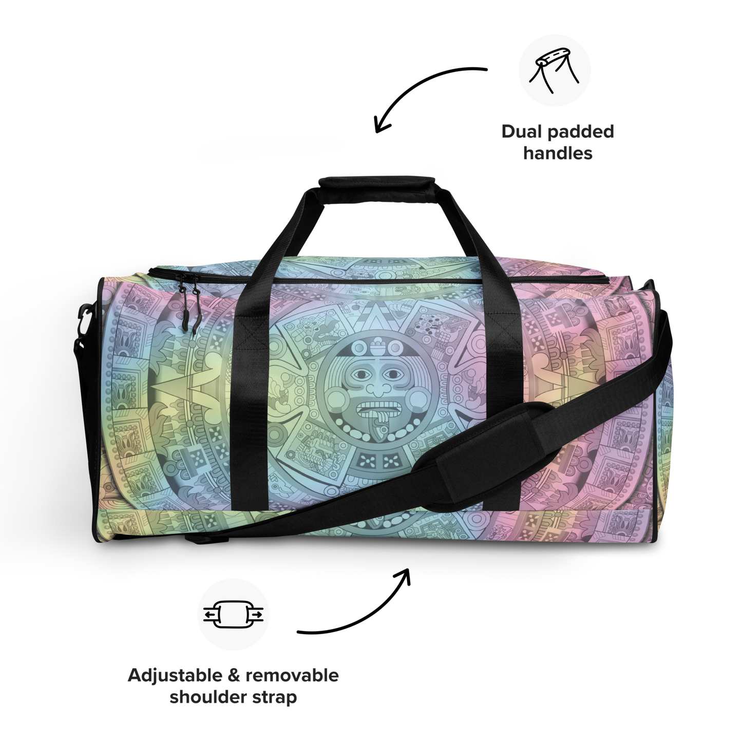 Pastel Aztec Calendar - Duffel Bag