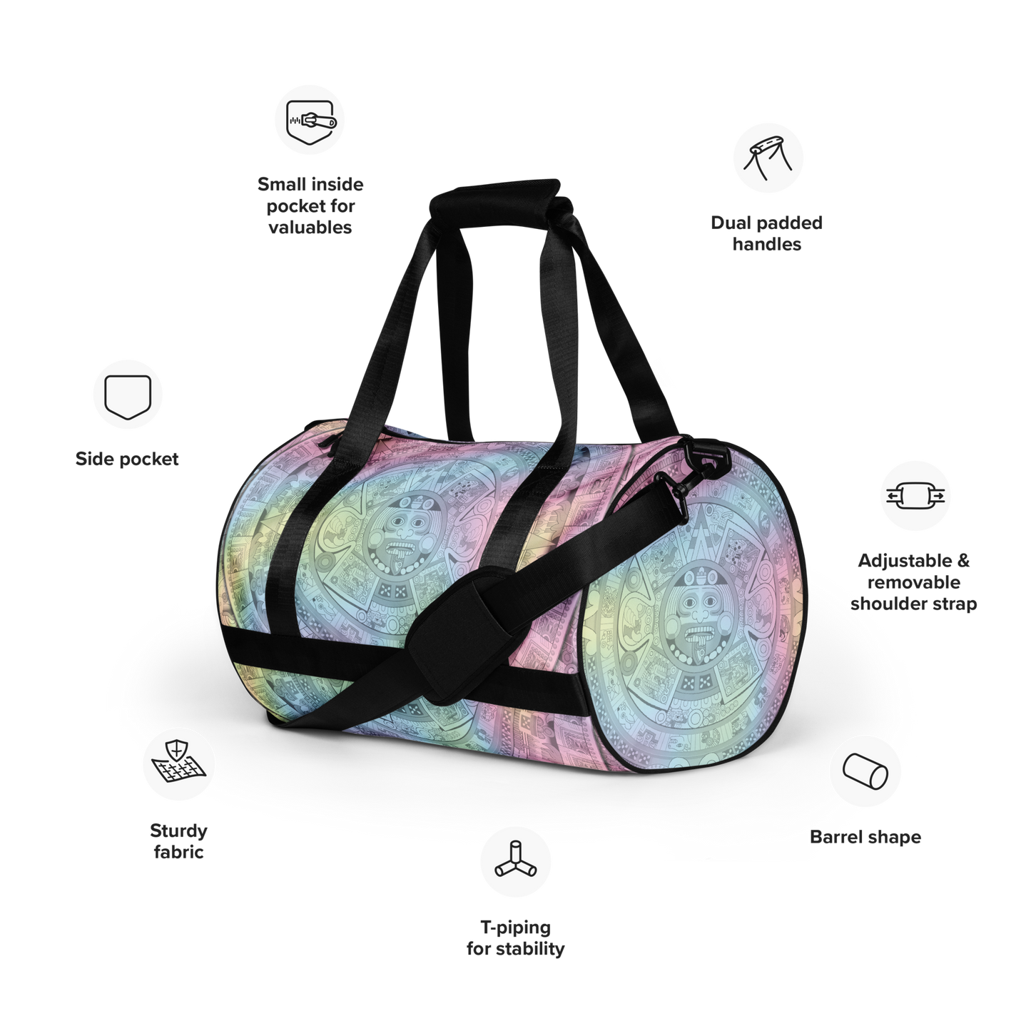Pastel Aztec Calendar - Gym Bag
