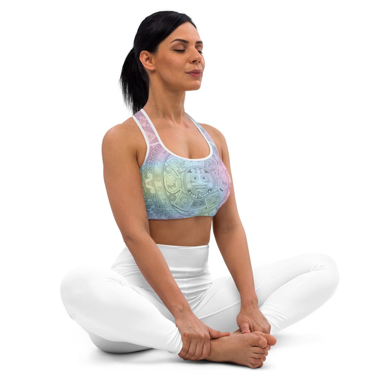 Pastel Aztec Calendar - Sports Bra