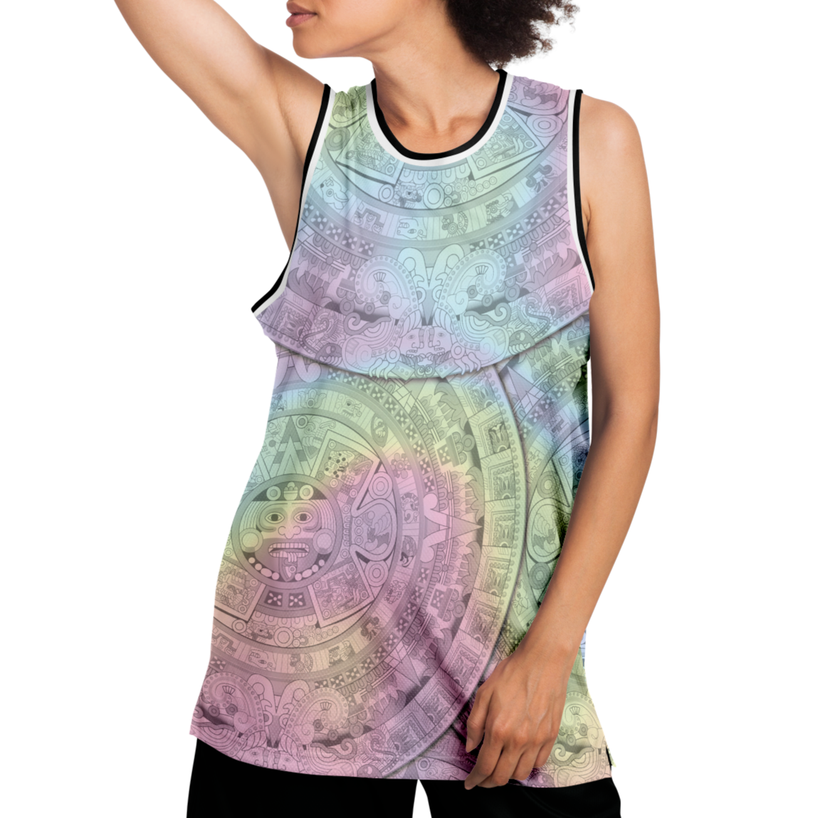 Pastel Aztec Calendar - Unisex Basketball Jersey