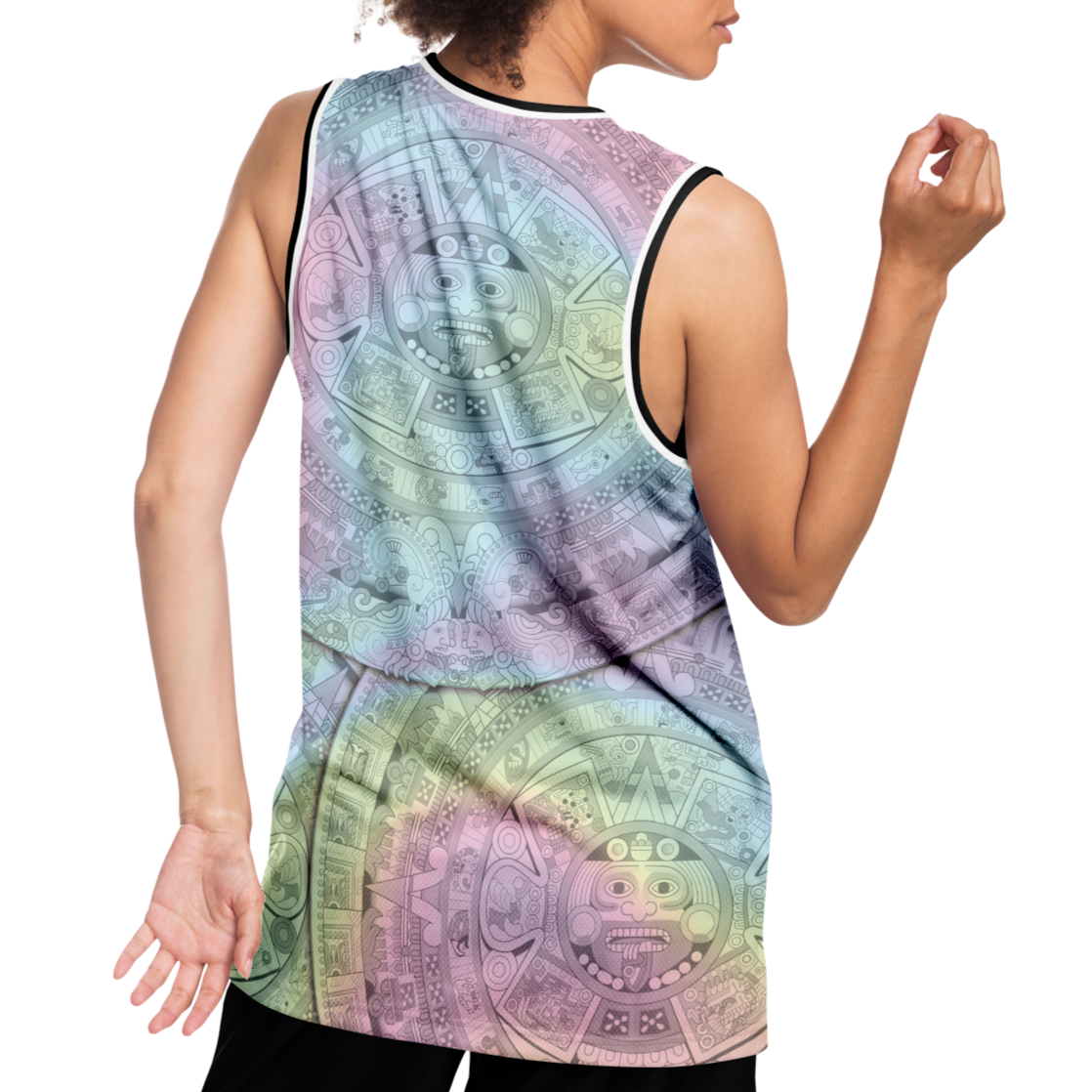 Pastel Aztec Calendar - Unisex Basketball Jersey