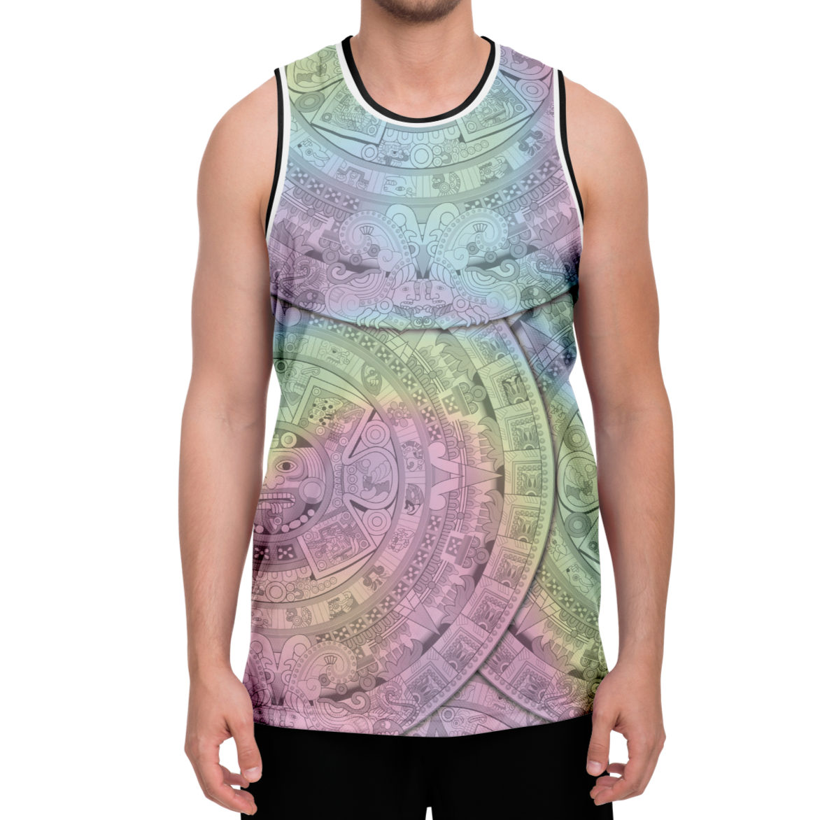 Pastel Aztec Calendar - Unisex Basketball Jersey
