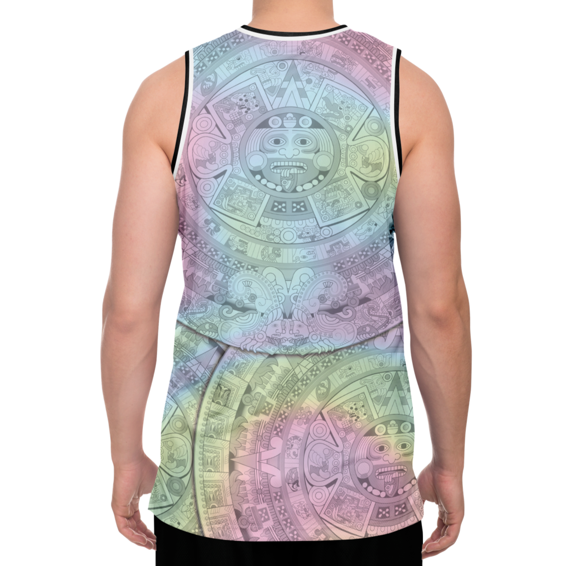 Pastel Aztec Calendar - Unisex Basketball Jersey