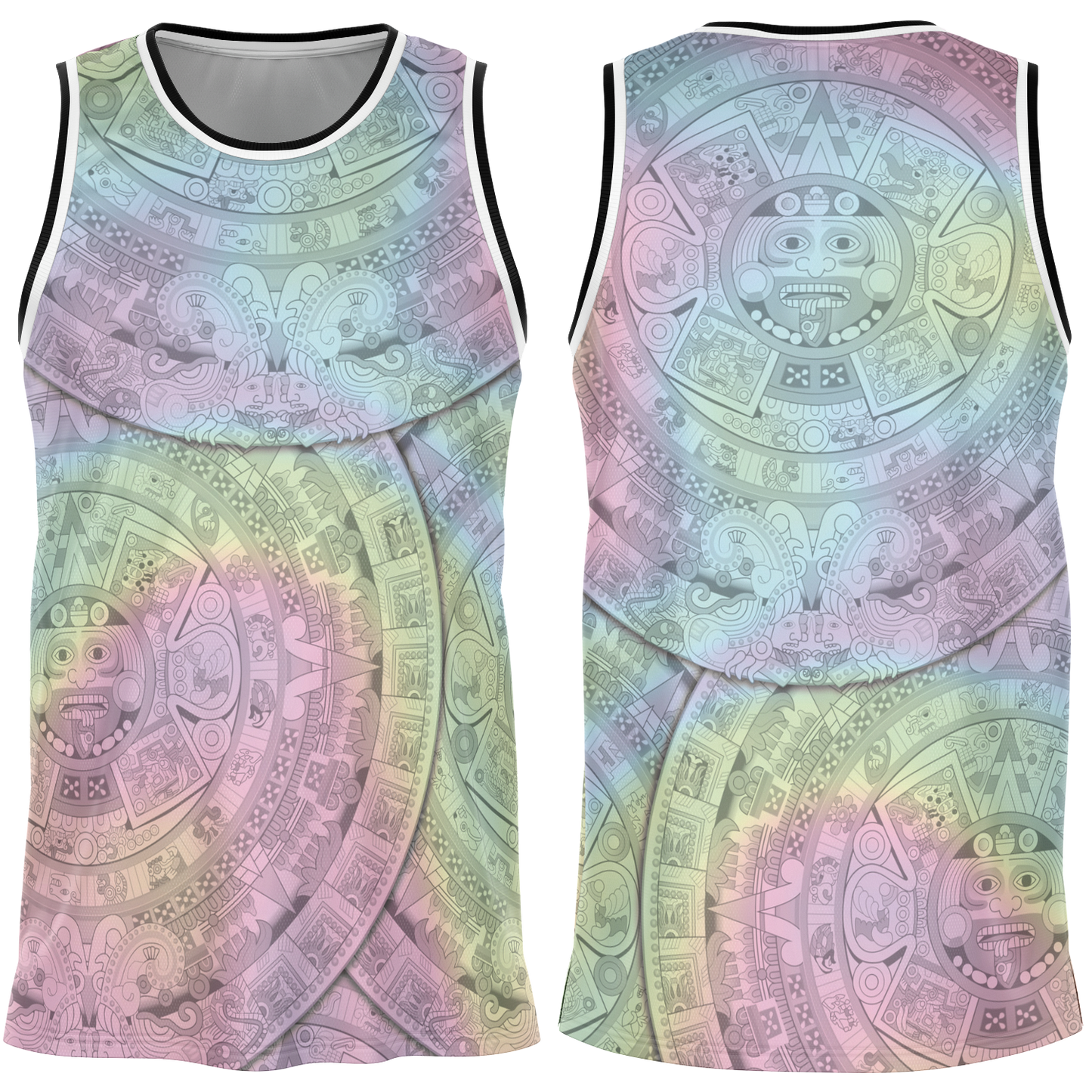 Pastel Aztec Calendar - Unisex Basketball Jersey
