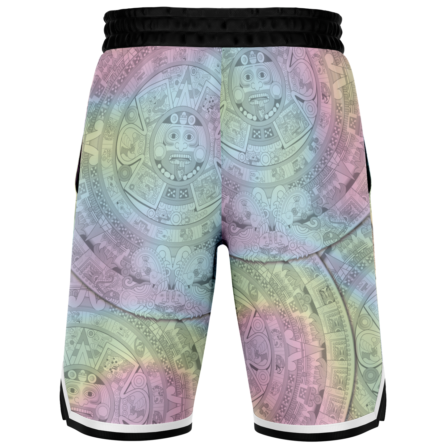 Pastel Aztec Calendar - Unisex Basketball Shorts
