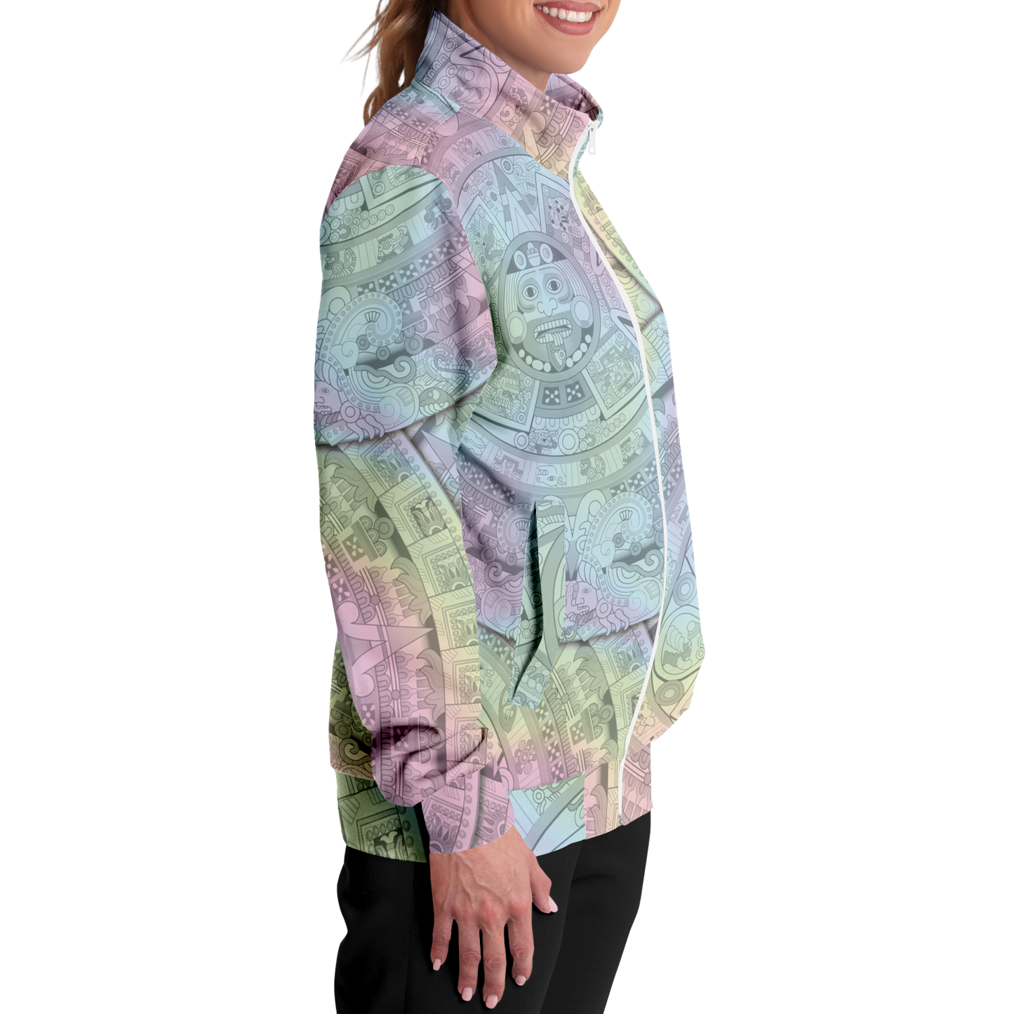 Pastel Aztec Calendar - Unisex Track Jacket