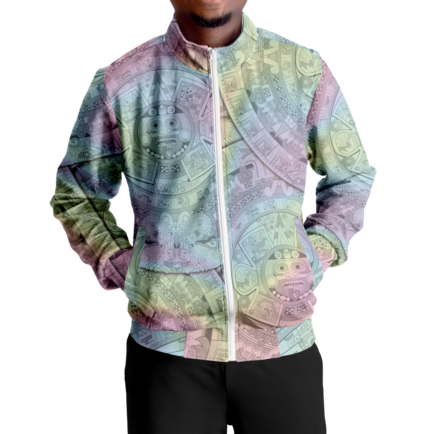 Pastel Aztec Calendar - Unisex Track Jacket