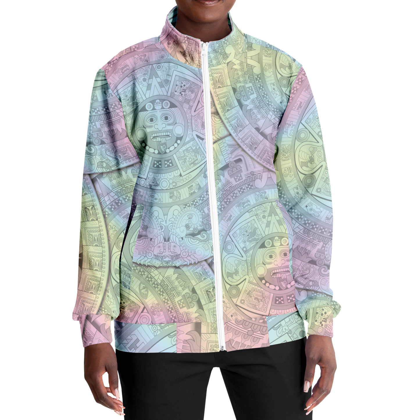 Pastel Aztec Calendar - Unisex Track Jacket