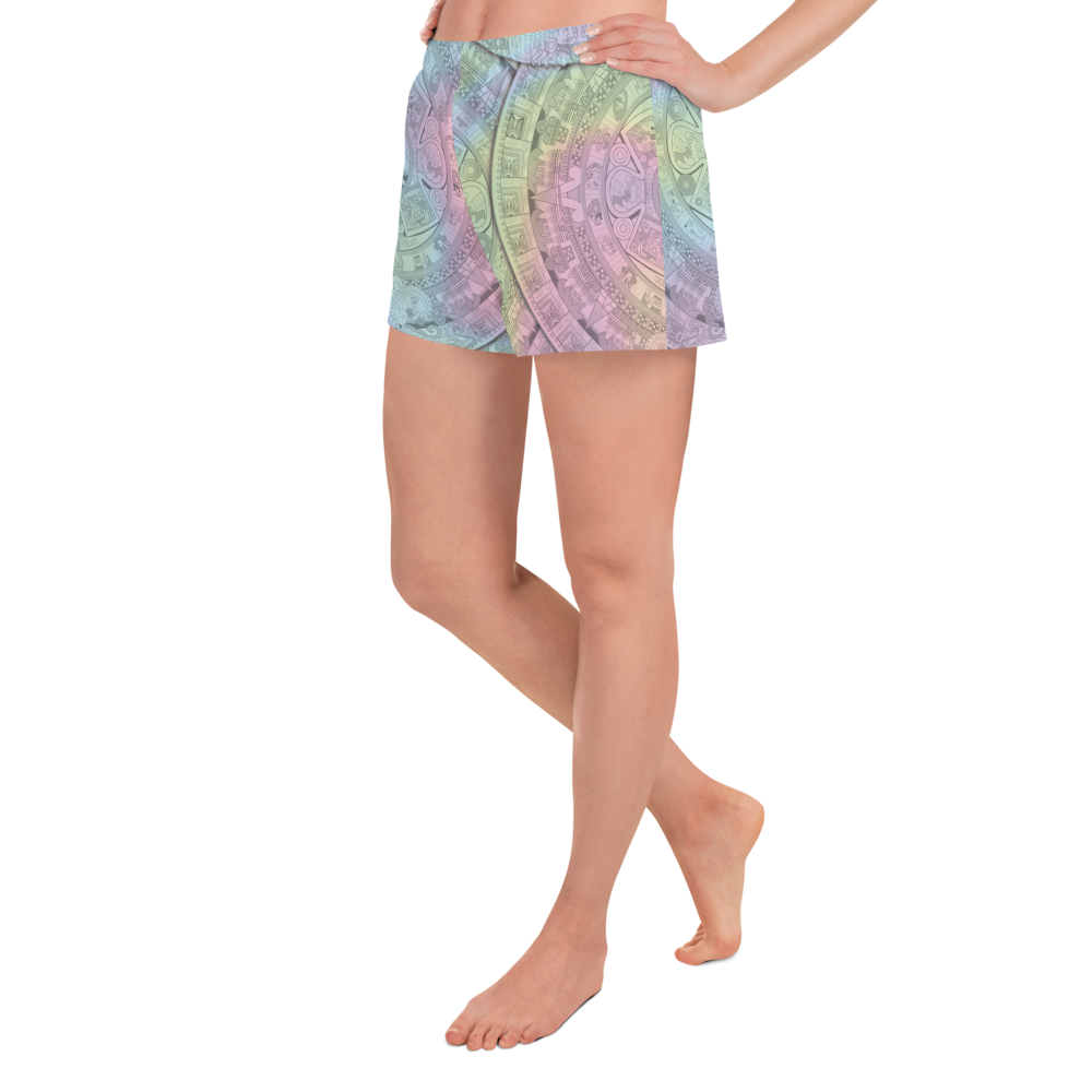 Pastel Aztec Calendar - Women’s Eco-friendly Athletic Shorts