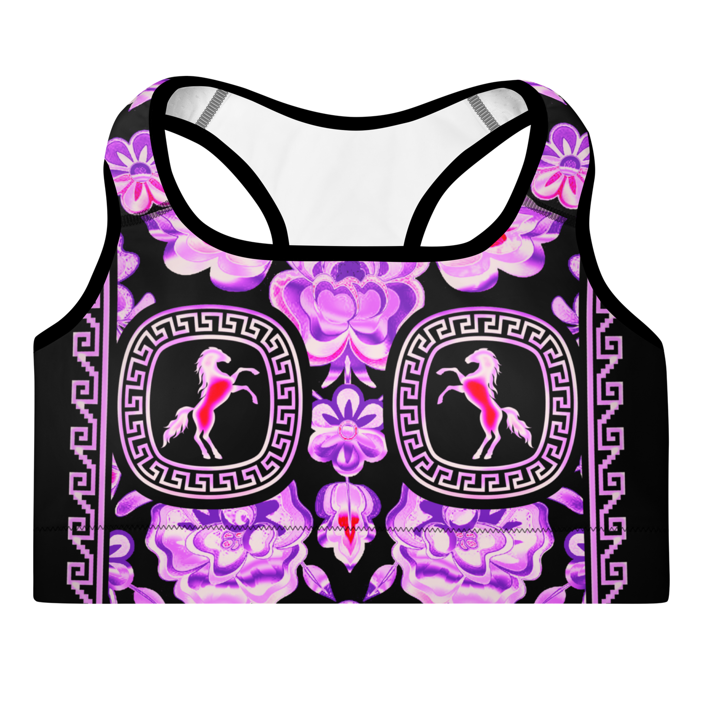 Pink Chrome Charro (Caballo/Horse) - Padded Sports Bra