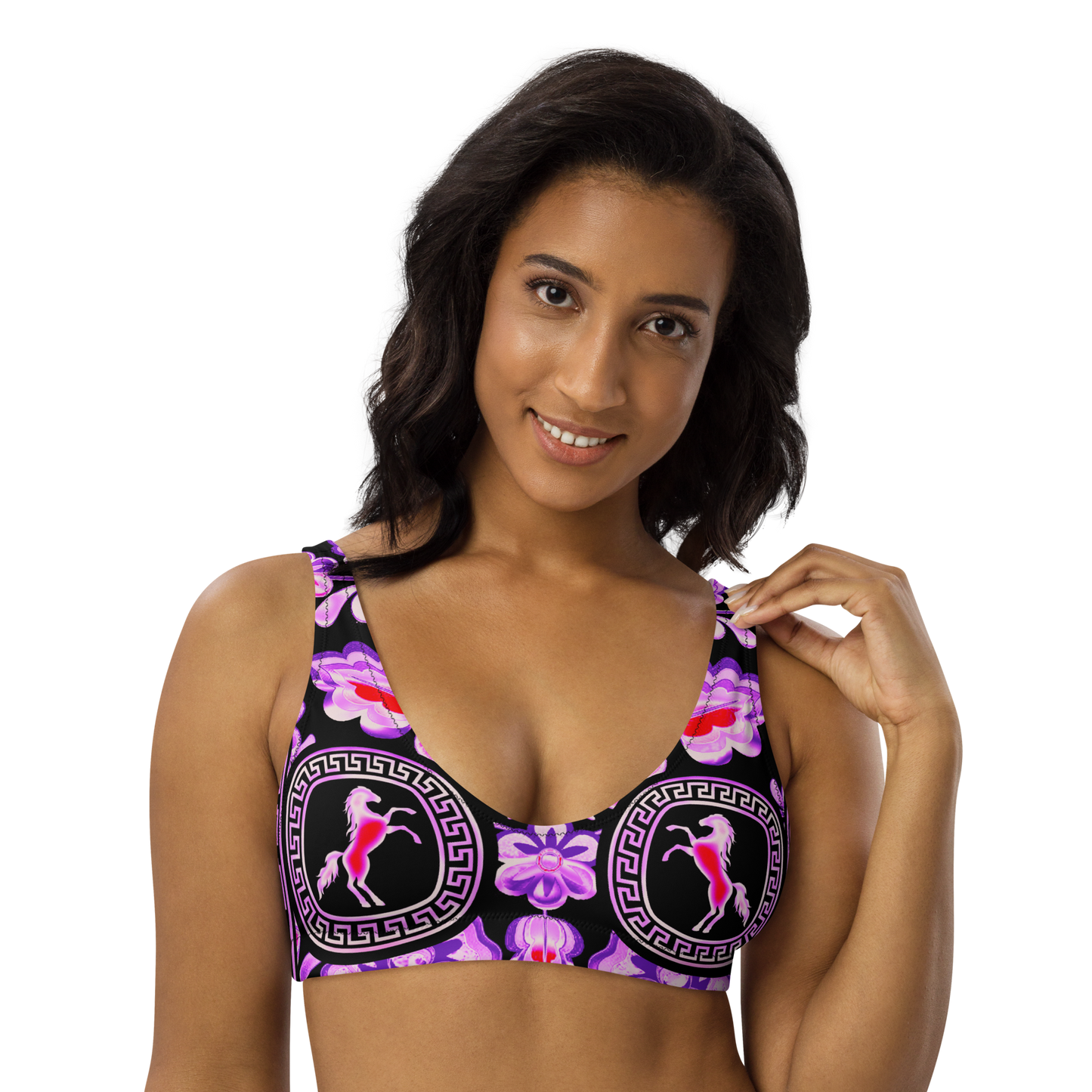 Pink Chrome Charro (Caballo/Horse) - Recycled Bikini Top