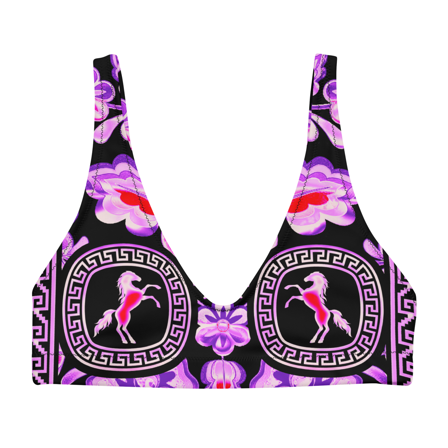 Pink Chrome Charro (Caballo/Horse) - Recycled Bikini Top