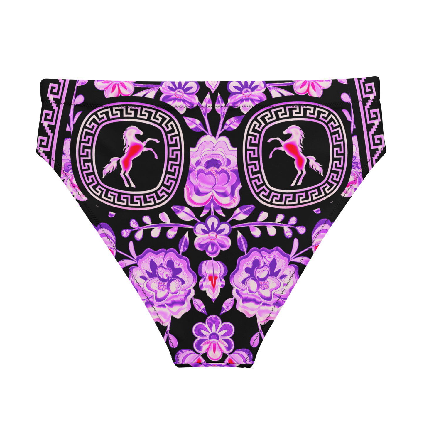 Pink Chrome Charro (Caballo/Horse) - Recycled High-waisted Bikini Bottom