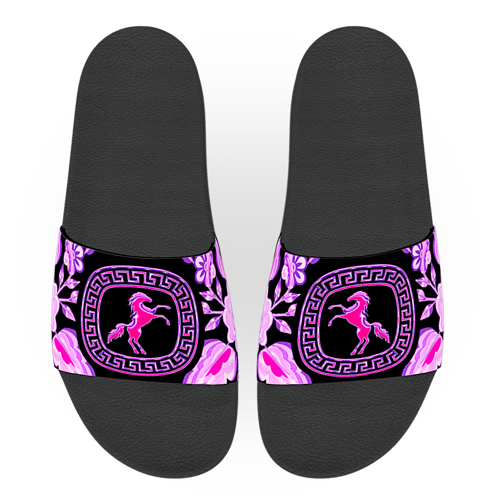 Pink Chrome Charro (Caballo/Horse) - Unisex Slide Sandal