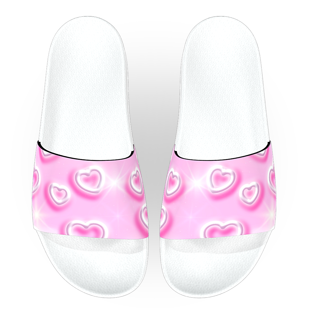Pink Hearts 90s Baby - Unisex Slide Sandal