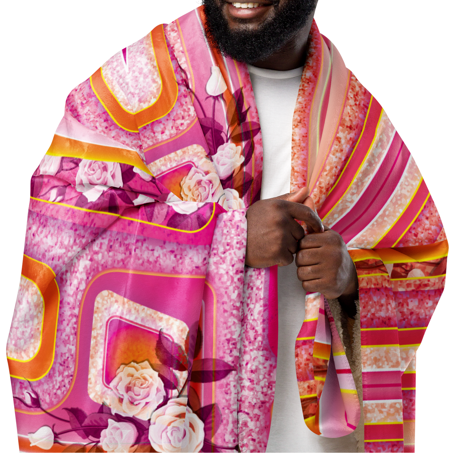 Pink & Orange Lowrider Hood - Sherpa Blanket