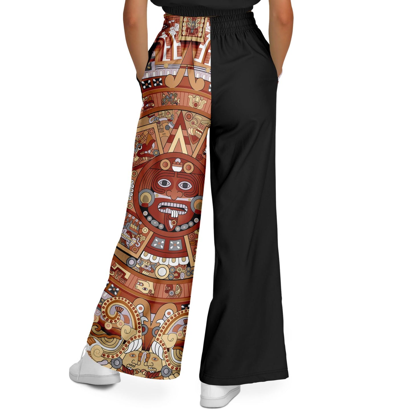 Red Earth & Tan Aztec Calendar - Flare Pant