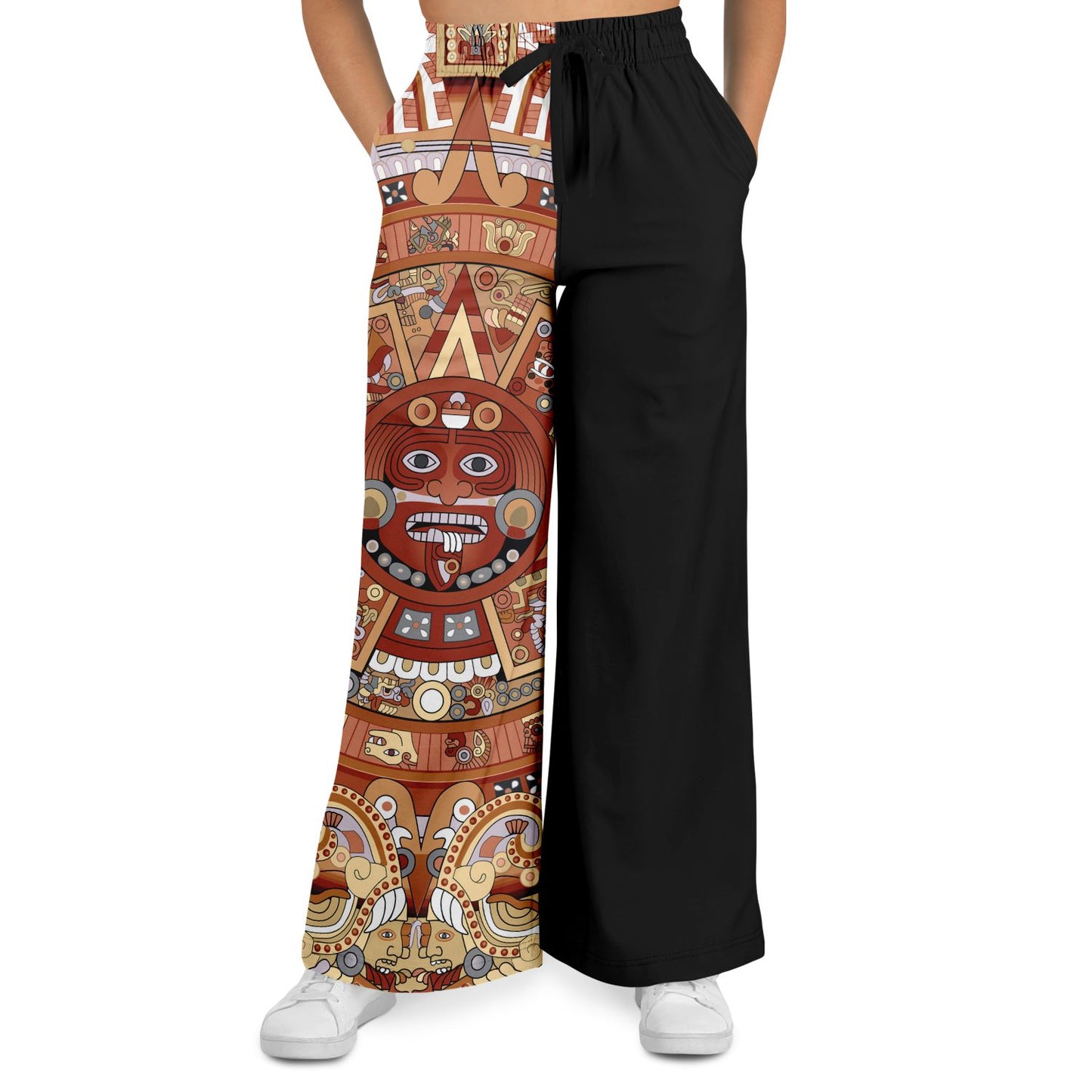 Red Earth & Tan Aztec Calendar - Flare Pant