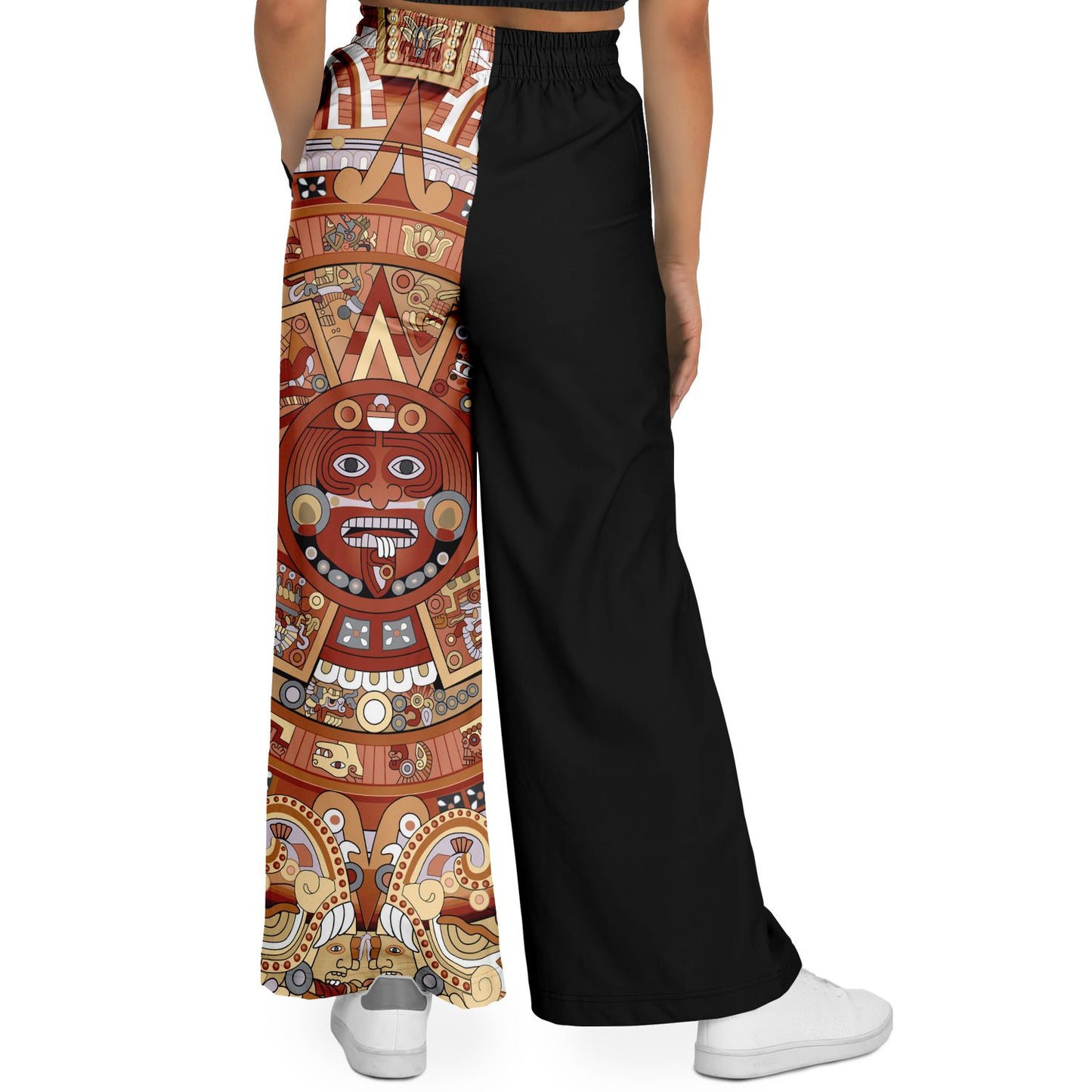 Red Earth & Tan Aztec Calendar - Flare Pant