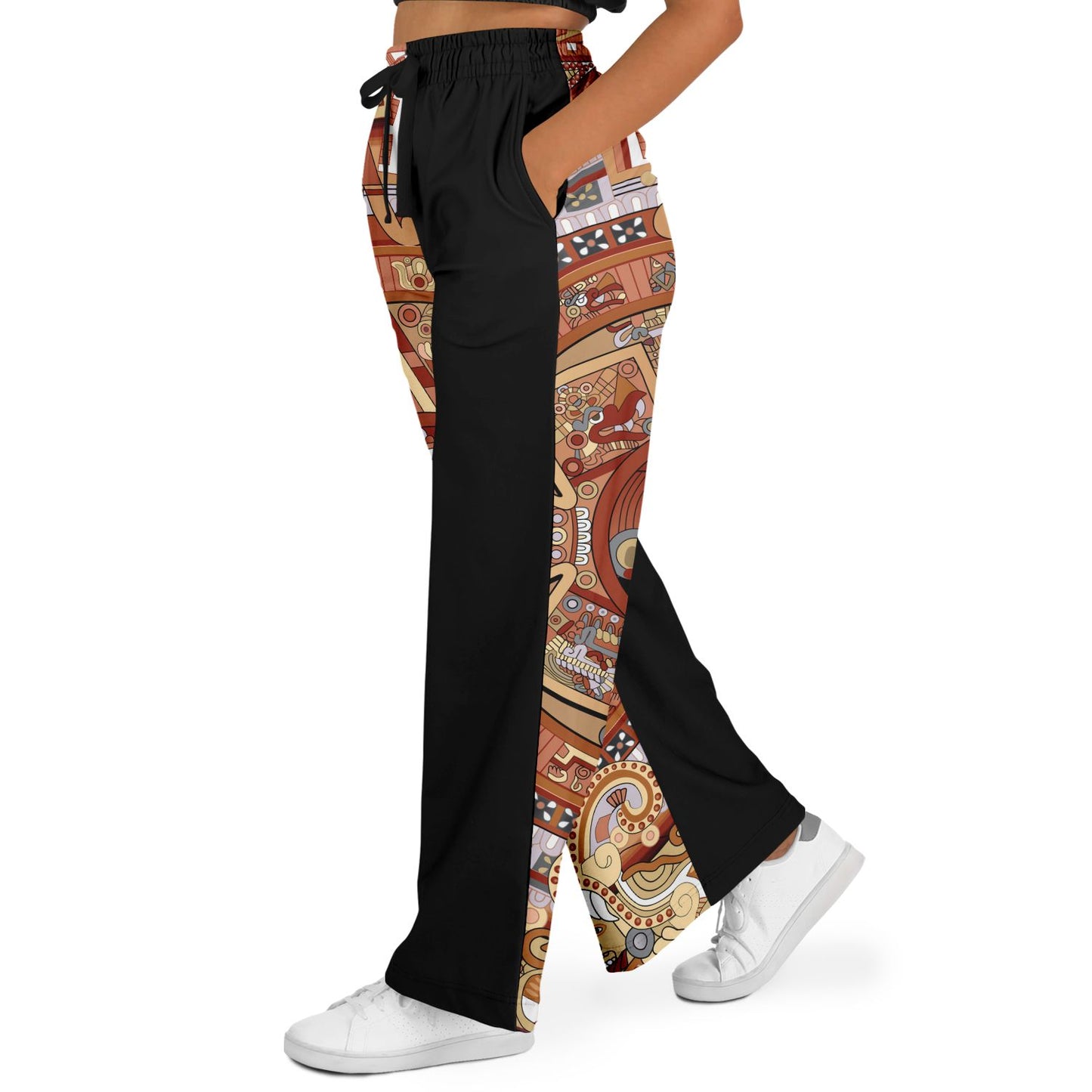 Red Earth & Tan Aztec Calendar - Flare Pant