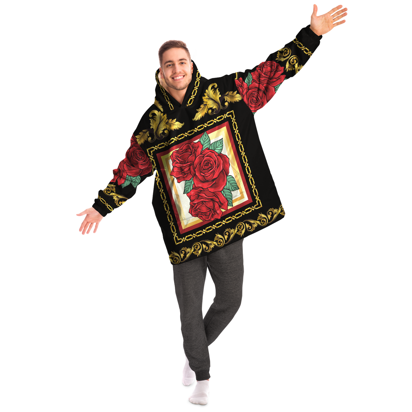 Red Rose & Gold Chain - Cobija Hoodie