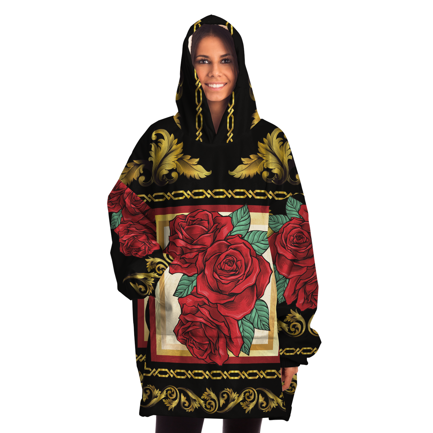 Red Rose & Gold Chain - Cobija Hoodie