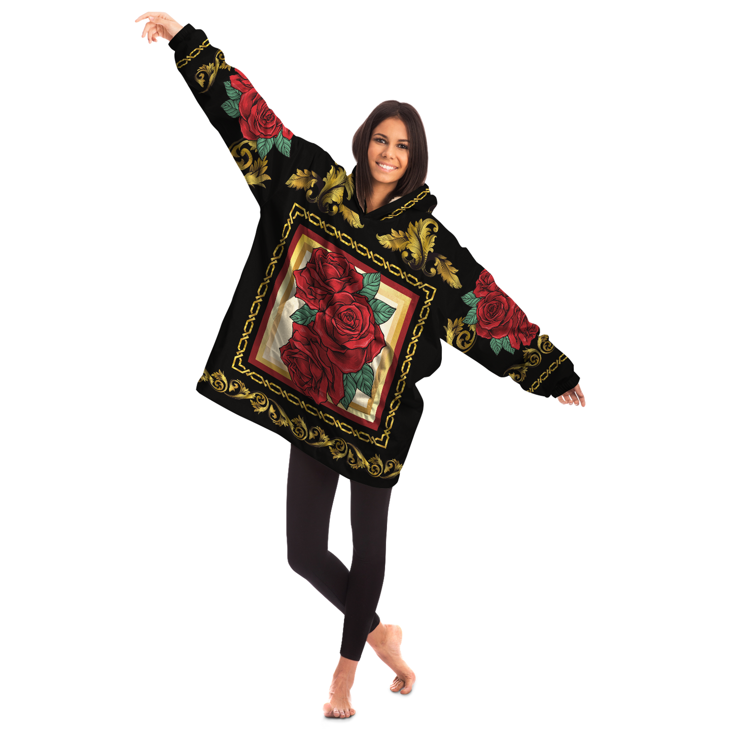 Red Rose & Gold Chain - Cobija Hoodie