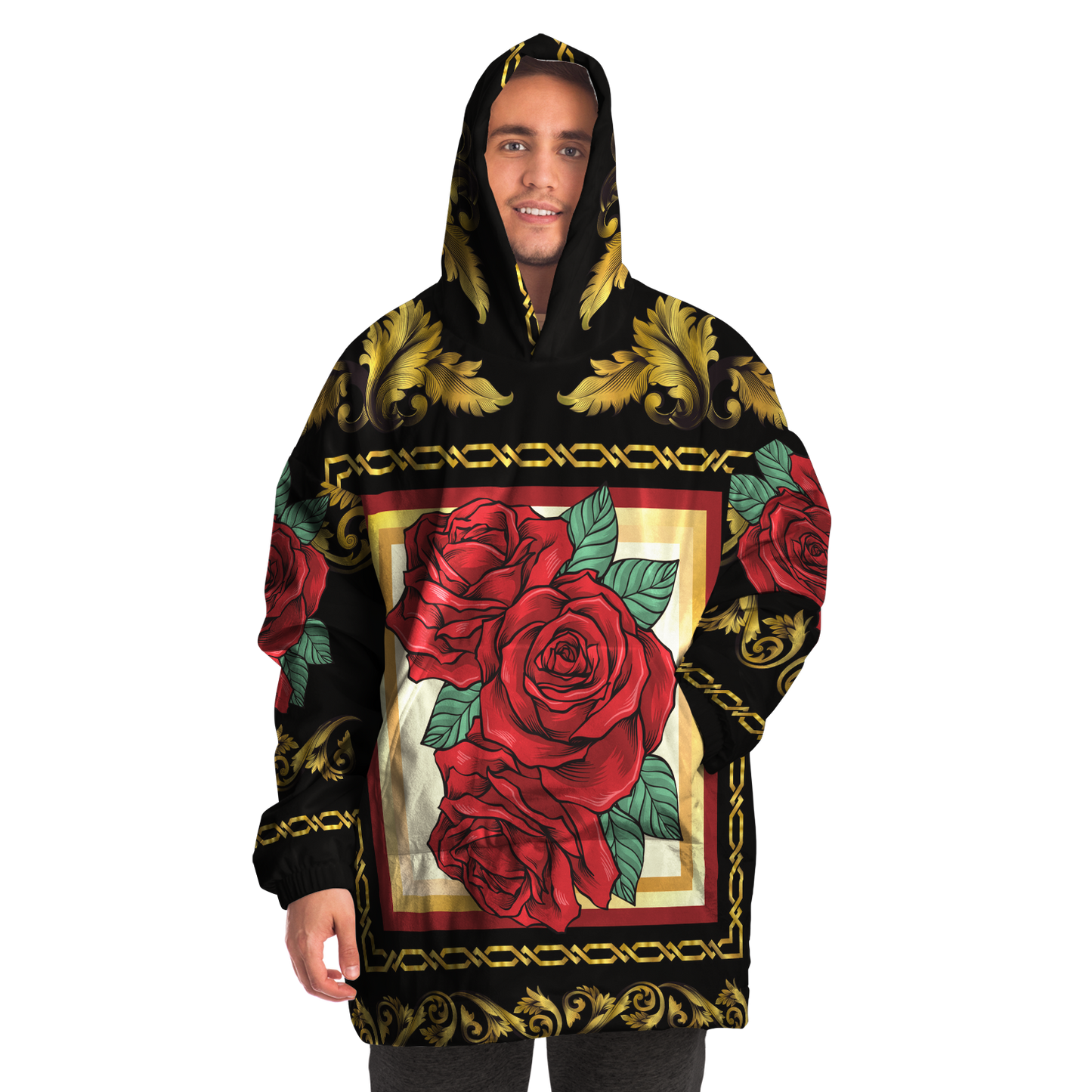 Red Rose & Gold Chain - Cobija Hoodie