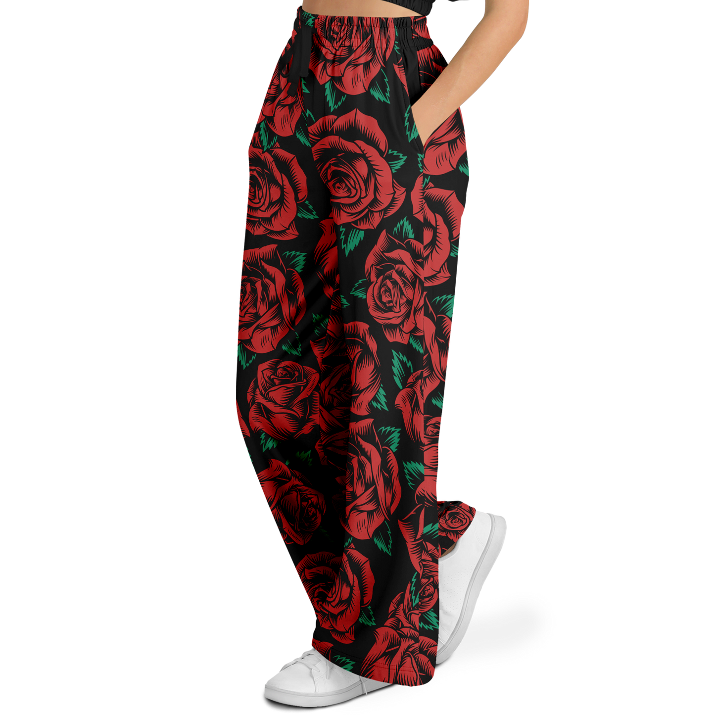 Red Roses - Flare Fleece Pant