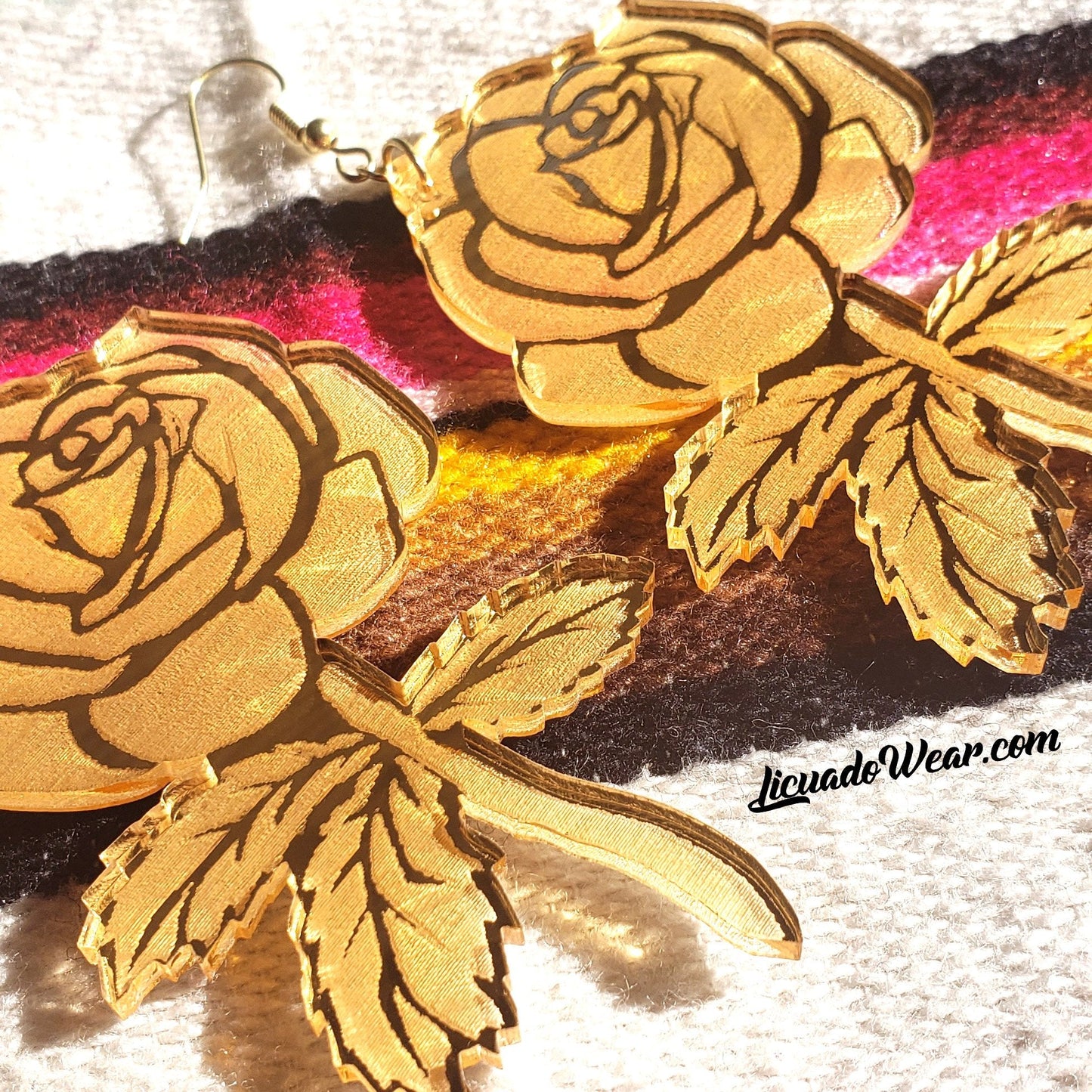 Rose (Gold Mirror Acrylic) - Earrings