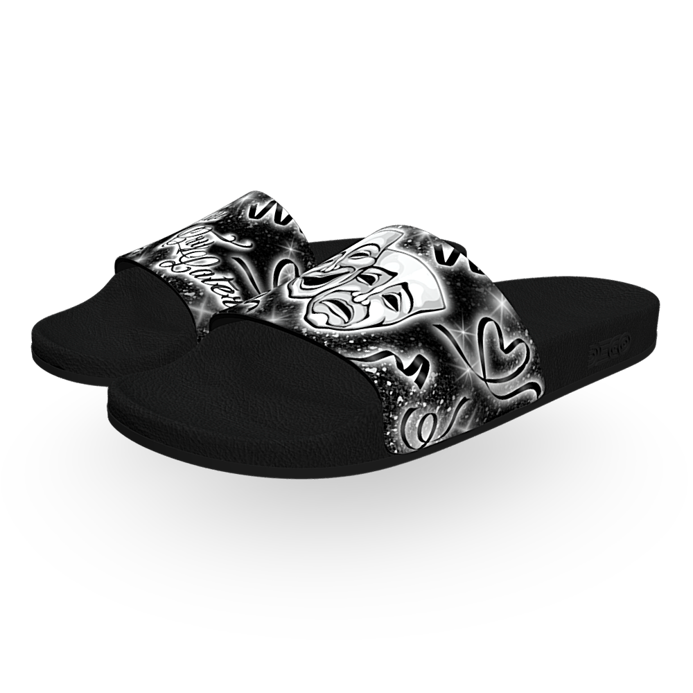 Smile Now Cry Later 90s Airbrush Style - Unisex Slide Sandal